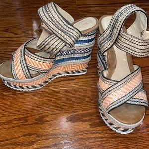 Tribal wedge sandals